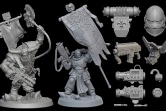sculpt 3d miniature warhammer 40k dnd tabletop kitbash model stl for 3d printing