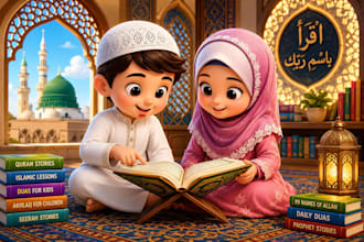 create ai islamic cartoon images for kids storybook