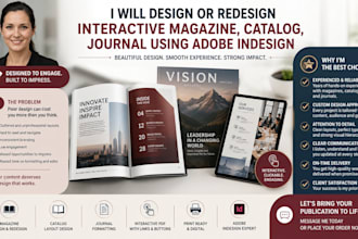 design or redesign interactive magazine, catalog,  journal using adobe indesign