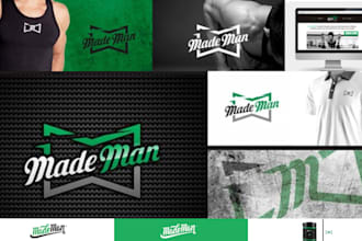 create a professional fitness gym logo and brand identity