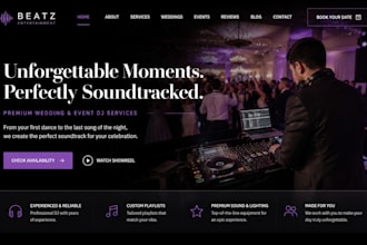 design wix wedding dj website squarespace dj entertainment wedding website