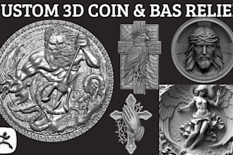sculpt cnc 3d bas relief 3d coin medallion pendant for carving in zbrush blender
