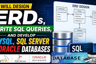 do database design sql queries erd java and python projects