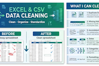 clean and organize your excel or CSV data