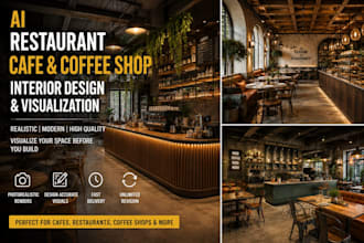 visualize your restaurant cafe concept with photorealistic ai interior renders