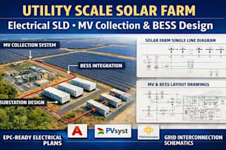 design electrical solar pv drawings sld bess plans wire sizing solar integration