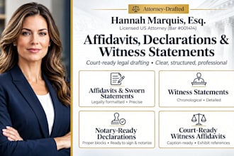 draft professional affidavits and sworn statements as a US attorney