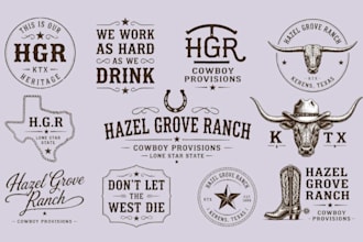 design western cattle brand design and ranch logo