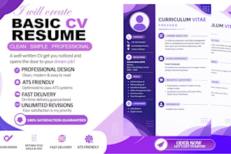 create a modern professional resume and CV design
