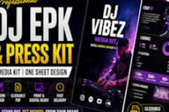 l design a professional dj epk, dj press kit and dj media kit