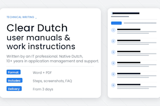 write a clear dutch user manual or work instruction