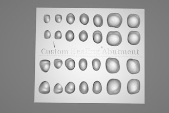 provide dental custom healing abutment stl file for implants