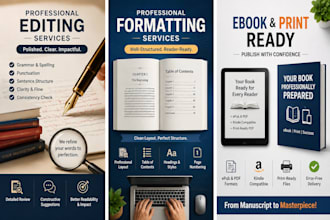 edit, proofread and professionally format your ebook or book