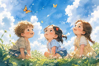 draw custom hand painted watercolor art for your storybook