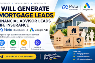 generate mortgage leads finacial advisor lead life insurance meta fb google ads