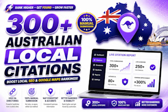 do 300 australia local citations and directory submission