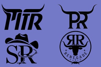 design western cattle brand, symbolic wordmark letter