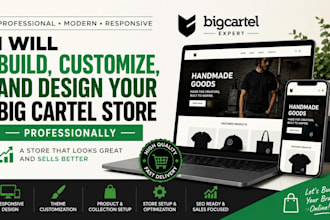build, customize, and design your big cartel store professionally