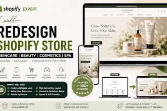 redesign shopify skincare ecommerce website beauty cosmetics spa website design