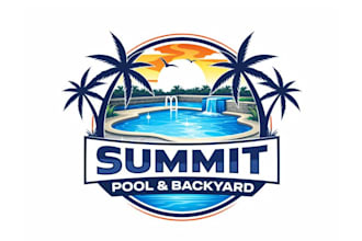 create wonderful and excellent swimming pool logo design
