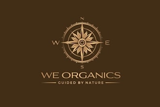 make compass rose logo for a herbal beauty wellness brand