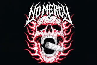 create an aggressive death metal style tattoo logo