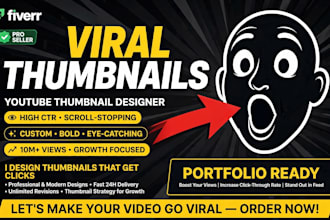 design viral eye catching clickable youtube thumbnail mrbeast style