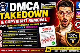 report to remove defamation,harassing,copyright infringement facebook instagram