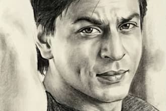 draw realistic pencil sketch and logo design