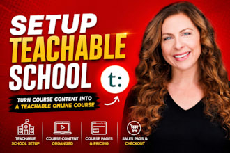 setup teachable school, turn course content into teachable online course