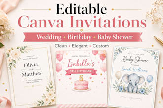 design a beautiful editable canva invitation