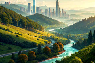 create realistic landscape and urban environment art