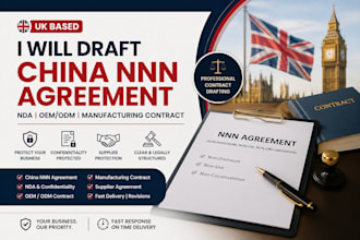 draft china nnn agreement, nda, oem odm and manufacturing contract