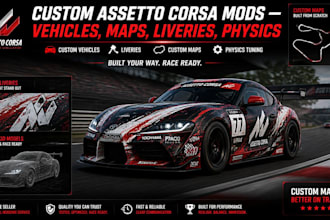 develop custom vehicles, maps, liveries, and physics mods for assetto corsa