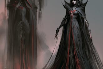 horror vampire lord queen character desing