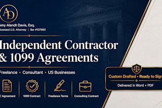 draft a legally binding 1099 contractor agreement for freelancers