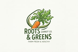 design a fresh and healthy carrot logo