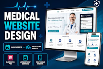 create medical website or healthcare site with elementor and appoinment booking