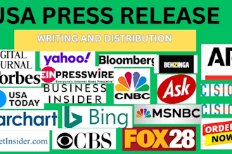write SEO USA press release and distribute to media outlets, pr distribution, PR