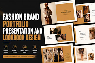 design luxury brand portfolio presentation, fashion lookbook, canva pitch deck