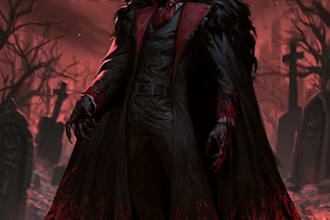 do fantasy horror vampire character art