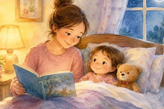 create watercolor children book illustrations for your picture book