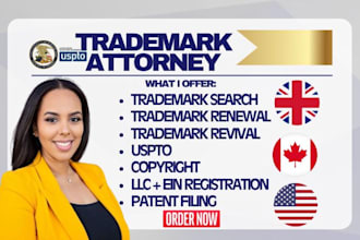 conduct trademark search, trademark registration, file trademark attorney brand