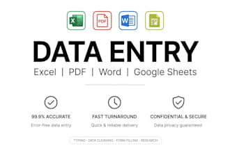do data entry in excel and google sheets