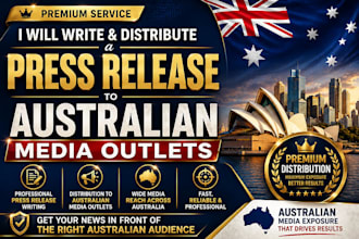 write and distribute a press release to australian media outlets