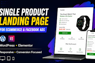 design a single product landing page for ecommerce and facebook ads