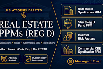 draft a custom commercial real estate syndication ppm