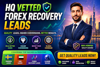 give HQ vetted forex recovery leads, recovery leads, sweden leads, uae