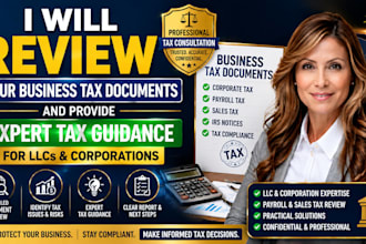 review your business tax documents and provide expert tax guidance