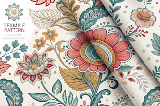 design seamless pattern, textile prints, floral patterns